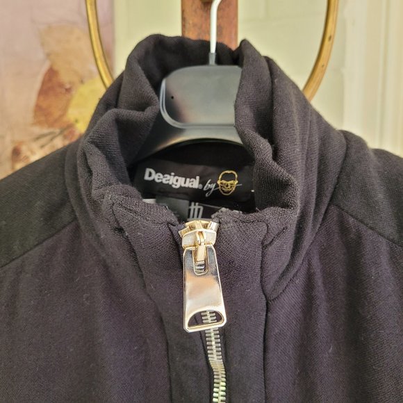 Desigual Black and White Geometric Print Coat US 6/8 - Picture 4 of 12